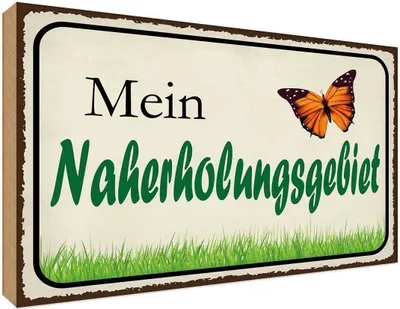 Produktbild von vianmo Holzschild 30x40 cm mein Naherholungsgebiet Garten Geschenk