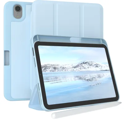 Produktbild von EAZY CASE Smartcase mit Stifthalter für Apple iPad Mini 6 (2021) Hülle mit Stifthalterung, Tablet Cover aufstellbar 8,3 Zoll in Blau