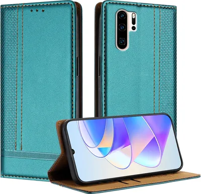 Produktbild von Handyhülle für Huawei P30 Pro Leder Flip Klappbare Schutzhülle mit Standfunktion Grün