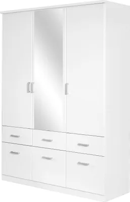 Produktbild von Kleiderschrank - Alpinweiß - 136 x 199 cm - mit 3 Türen - mit Spiegel