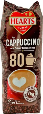 Produktbild von HEARTS Cappuccino mit feiner Kakaonote 1kg Instantkaffee Pulver