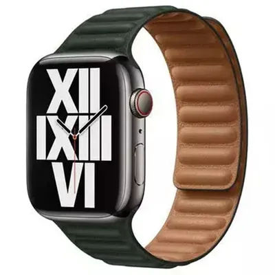 Obrázek produktu pro Kožený řemínek Leather Link pro Apple Watch Series 1 až 11 / SE / Ultra (44/45/46/49 mm) – velikost M/L – Sequoia Green