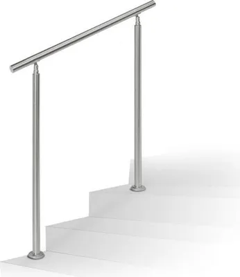 Produktbild von Edelstahl Treppengeländer 106cm mit 3 Querstreben, Komplettset für Innen & Außen