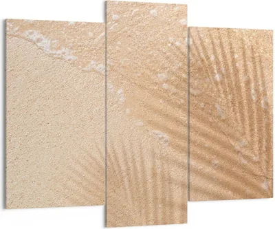 Produktbild von Bild auf Leinwand - Leinwandbild - 3 Teile - Sand Schatten Blätter - 130x100cm - Wand Bild - Wanddeko - Wandbilder - Leinwanddruck - Bilder - Wanddekoration - Leinwand bilder - CB130x100-4580