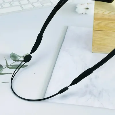 Produktbild von Verstellbares Brillenband - Brillenhalter - 5er-Pack - Rutschfest - Metall - 40 cm - Schwarz