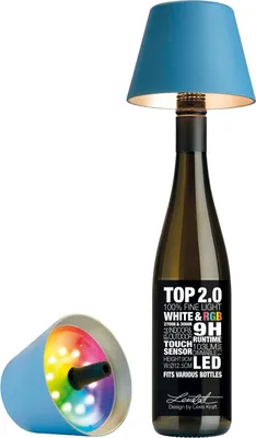 Produktbild von Sompex TOP 2.0 Akku RGBW LED-Flaschenleuchte Blau