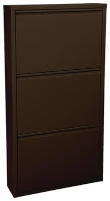 Metall-Schuhschrank, 3 Schubladen, braun, 103x50x15 cm