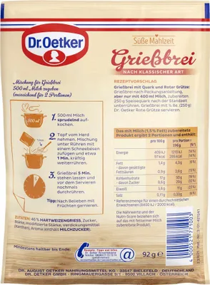 Obrázok produktu pre Dr. Oetker GRIESSBREI KLASICKÁ CESTA