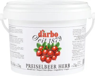 Produktbild von Food-United PREISELBEEREN-FRUCHTAUFSTRICH herb 2kg im Eimer von DARBO