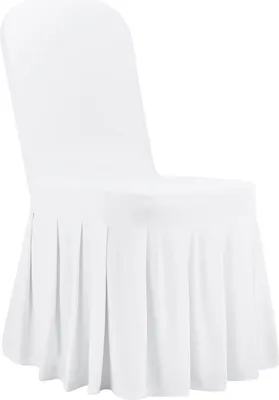 Zdjęcie produktu dla SucceBuy pokrowce na krzesła z gładkim przodem, zestaw 30, zmywalne pokrowce z poliestru spandex na wesela, bankiety i do jadalni, odpowiednie na krzesła (51 x 45 x 95 cm), białe