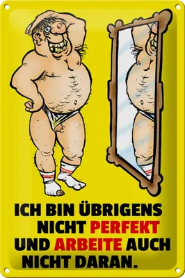 Produktbild von Blechschild Spruch 20x30cm Ich bin übrigens nicht perfekt