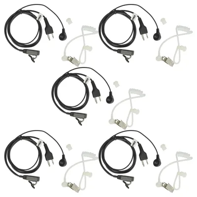 Produktbild von vhbw 5x Headset kompatibel mit Motorola PTX700, PRO7750, PTX780, PTX760, PRO7550, PRO9150 Funkgerät - schwarz, Akustikschlauch