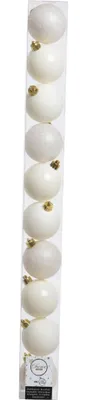 Immagine prodotto di Baubles natalizi in plastica 6cm bianco sporco, set da 10