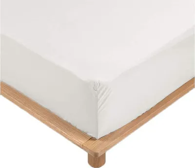 Image de Draps Housse - PROMO LINGE - LIA - Percale de Coton 78fils - 200x180cm - Blanc