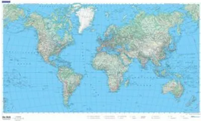 Image de Kümmerly+Frey Carte du monde physique Poster 1:50 millions