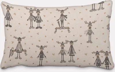 Produktbild von SCHÖNER LEBEN. Kissenhülle Moose Winter Elche Love natur grau beige Größe 30x50cm (HxB) 30x50cm (HxB) Größe