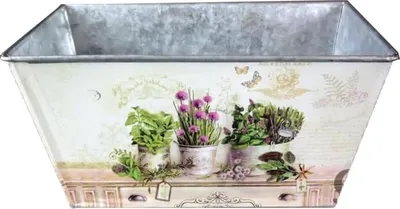 Productafbeelding van Grote, decoratieve bloempotovertrek met bloemenmotief - verzinkt