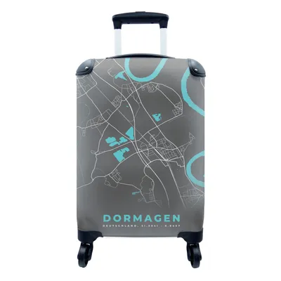 Produktbild von MuchoWow® Koffer Handgepäck Trolley Rollkoffer Kleine Reisekoffer mit 4 Rollen - Stadtplan - Dormagen - Deutschland - Karte - Cabin Size < 55x40x23 cm & 55x40x20 cm - Fotokoffer - Kabinenkoffer - Boardgepäck - Reise-Box - Reisekoffer - Reisegepäck - Koffer mit Bild - Trolley für Kinder