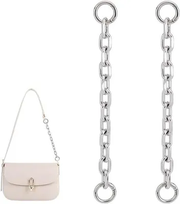 Zdjęcie produktu dla 2 sztuki łańcuszków do torebek o długości 21 cm – metalowe przedłużki do torebek – akcesoria do torebek