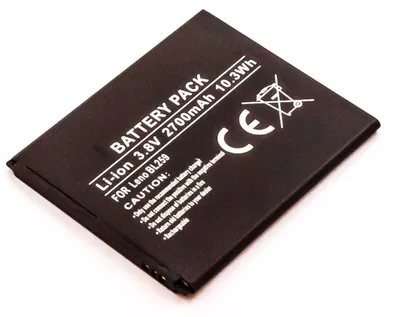 Produktbild von Akku für Lenovo C2 Li-Pol 3,8 Volt 2700 mAh schwarz.