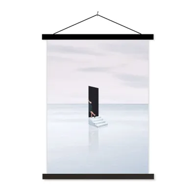 Produktbild von MuchoWow® Textilposter Vintage - Tür - Abstrakt 90x120 cm mit schwarzem Rahmen - Dekoration
