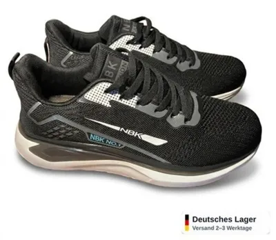 Produktbild von Herren Sneaker Schwarz Sportschuhe Laufschuhe Mesh leicht atmungsaktiv NBK NO.1 - Schwarz, Gr. 45