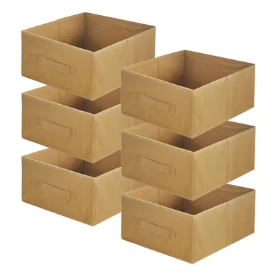 Produktbild von Lavita Storage Box | faltbare Aufbewahrung Boxen 31 x 31 x 15 cm | Schubladen-Organizer Box| Ordnungssysteme für Kleidung | Kleideraufbewahrung & Organisation | Hellbraun | 6 stück