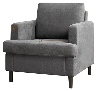 Productafbeelding van Accentstoel, comfortabele linnenstof, moderne stijl, donkergrijs