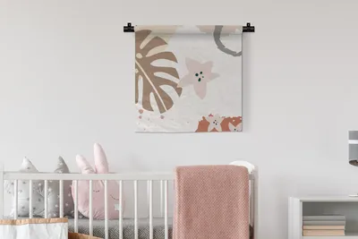 Produktbild von MuchoWow® Wandteppich Wandbehang Sommer - Stern - Weiß 60x60 cm Tapisserie Dekoration Wandtuch - Dekorationen - Wand Decke