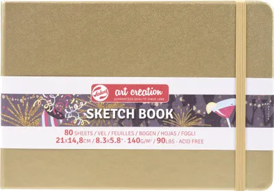 Image de Talens Art Creation Carnet de croquis or blanc 21 x 14.8 cm, 140 g, 80 feuilles