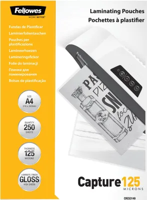 Immagine prodotto di Fellowes Laminierfolie Capture A4 125Mikron glänzend    250P