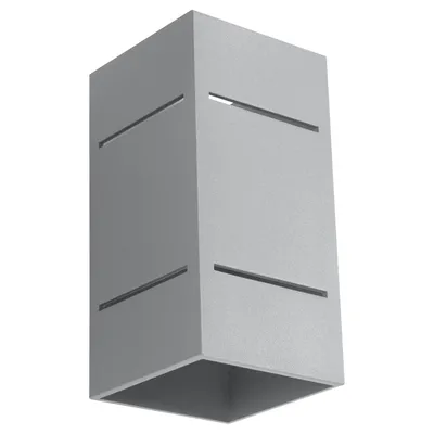 Image de Applique BLOCCO gris 1xG9 8W aluminium 20x12x10cm Sollux Lighting