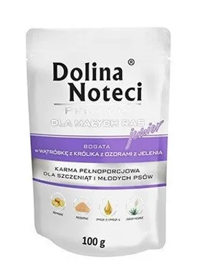 Immagine prodotto di Dolina Noteci Junior Small Breeds ricco di fegato di coniglio e lingua di cervo 100g