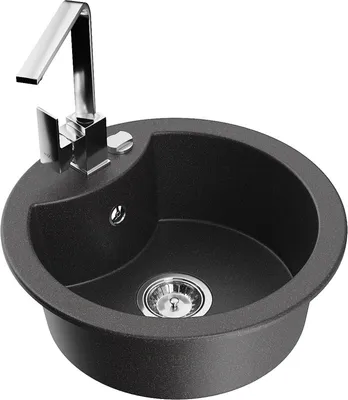 Produktbild von Mexen Diego 1-Becken-Granit-Spüle mit Mischbatterie Rita, Schwarz gesprenkelt - 6512-76-670300-00