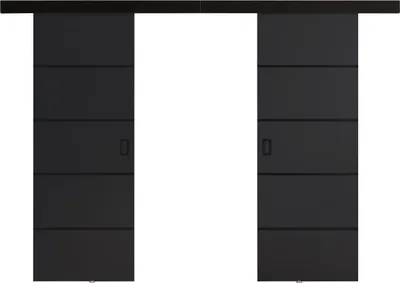 Produktbild von KIER FURNITURE Schiebetür Komplettset WERDI PLUS DUO Sliding Door, Raumteiler Schiebetür Graphit 152x205x1,6 cm