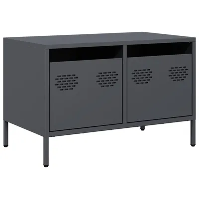 Zdjęcie produktu dla Szafka RTV, czarna, 68x39x43,5 cm, stal walcowana na zimno