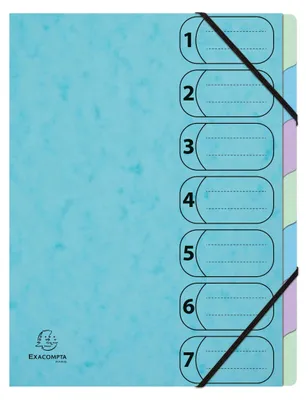 Produktbild von Exacompta 8x Ordnungsmappe A4 Harmonika 7 Fächer, Aquarel - Pastellblau - 56562E