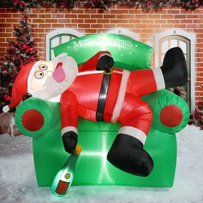 Aufblasbarer Weihnachtsmann 1,8 m mit LED, Outdoor-Deko