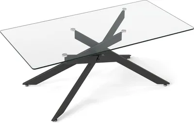 Obrázok produktu pre Obdĺžnikový sklenený konferenčný stolík, čierny, 120x60 cm