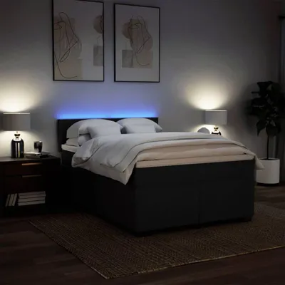 Immagine prodotto di vidaXL Letto a molle con materasso nero 140x190 cm in tessuto