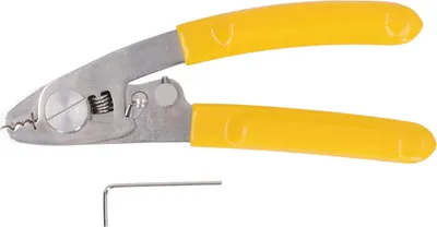 Produktbild von 2-in-1-Abisolierzange mit 3 öffnungen, Edelstahl, Glasfaserkabelzange, Handwerkzeug mit Sechskantschlüssel
