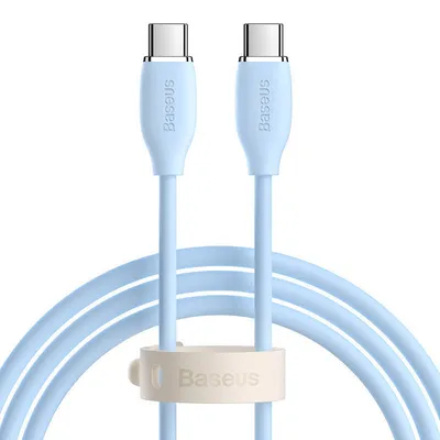 Zdjęcie produktu dla Kabel adujcy USB-C na USB-C Baseus Jelly, 100W - Niebieski, 2m