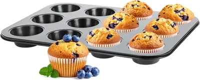 Produktbild von mucHome Muffinform für 12 Muffins - Antihaftbeschichtet Backform - Standardgröße Muffinblech für Cupcakes und Brownies