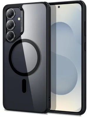 Image de Coque de protection pour Samsung Galaxy S25 Plus, compatible MagSafe, norme militaire, transparente, noire