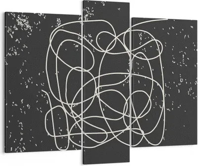 Produktbild von Bild auf Leinwand - Leinwandbild - 3 Teile - Modern Linie Schwarz - 95x80cm - Wand Bild - Wanddeko - Wandbilder - Leinwanddruck - Bilder - Wanddekoration - Leinwand bilder - Wandbild - CB95x80-4649