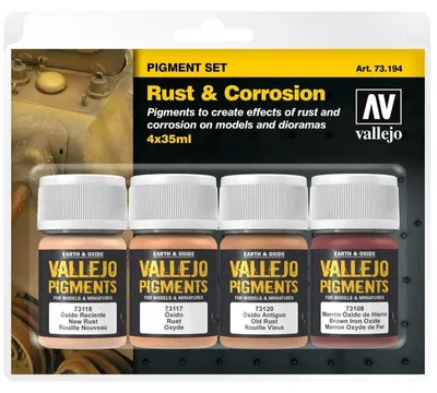 Produktbild von Vallejo 73.194 - Pigment-Set Rost und Korrosion - Neu