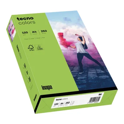 Produktbild von 5xTECNO 2100011338 Multifunktionspapier tecno® colors A4 120 g/qm grün 250 Blatt