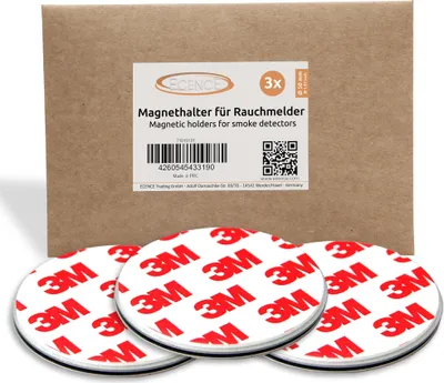 Produktbild von ECENCE Rauchmelder Magnethalter 3 Stück selbstklebende Magnethalterung für Rauchmelder Ø 50mm sc