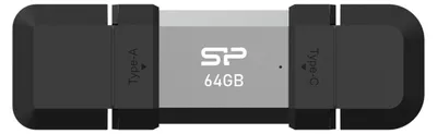 Zdjęcie produktu dla Silicon Power SP064GBUC3C51V1S, 64 GB, USB Type-A / USB Type-C, 3.2 Gen 1 (3.1 Gen 1), 120 MB/s, Pokrywka, Czarny, Srebrny