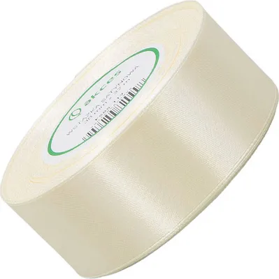 Immagine prodotto di Dekolo fiocco di raso matrimonio nastro di raso regalo nastro fiocco compleanno decorazione 38mm x 32m rotolo ecru